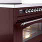 ILVE Nostalgie II 36" Induction Range with Element Stove and Electric Oven in Burgundy with Chrome Trim, UPI366NMPBUC