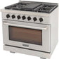 Kucht Professional 36" 5.2 cu. ft. Propane Gas Range in Stainless Steel with Black Accents, KFX360/LP-K