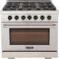 Kucht Professional 36" 5.2 cu. ft. Propane Gas Range in Stainless Steel with Black Accents, KFX360/LP-K