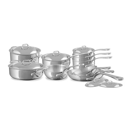 Mauviel 1830 M'COOK 5-Ply 16-Piece Cookware Set With Cast Stainless Steel Handles