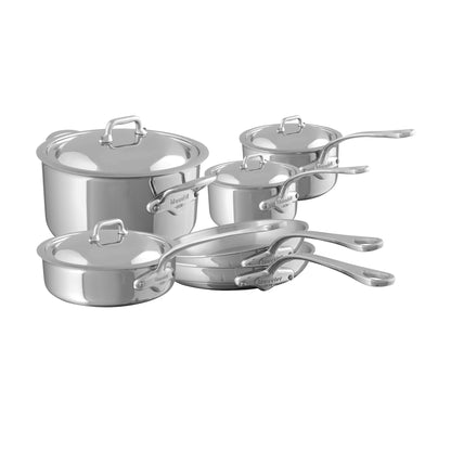 Mauviel 1830 M'COOK 5-Ply 10-Piece Cookware Set With Cast Stainless Steel Handles