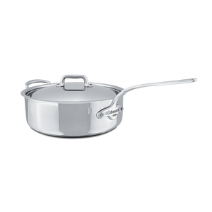 Mauviel 1830 M'COOK 5-Ply Saute Pan With Lid With Helper Handle, Cast Stainless Steel Handle, 6.2-Qt