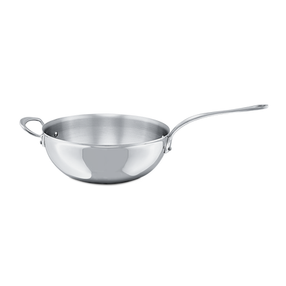 Mauviel 1830 M'COOK 5-Ply Chef Pan With Helper Handle, Cast Stainless Steel Handle, 5.5-Qt