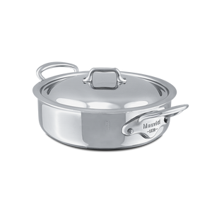 Mauviel 1830 M'COOK 5-Ply Rondeau With Lid, Cast Stainless Steel Handle