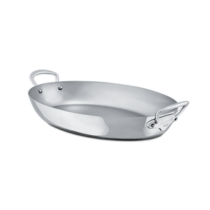 Mauviel 1830 M'COOK 5-Ply Oval Pan With Cast Stainless Steel Handles