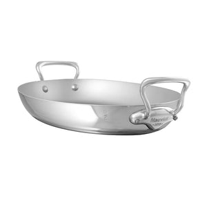 Mauviel 1830 M'COOK 5-Ply Oval Pan With Cast Stainless Steel Handles, 17.7 In