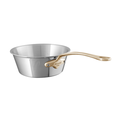 Mauviel 1830 M'COOK B 5-Ply Splayed Saute Pan With Brass Handle