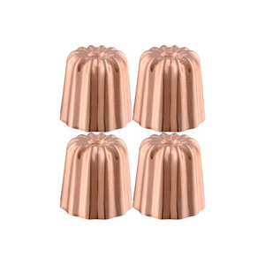 Mauviel 1830 M'PASSION Copper 4-Piece Copper Tinned Canele Mold Set