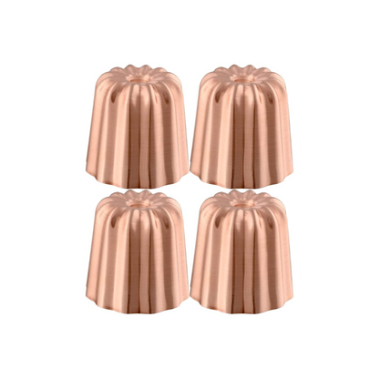 Mauviel 1830 M'PASSION Copper 4-Piece Copper Tinned Canele Mold Set