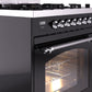ILVE Nostalgie II 30" Dual Fuel Natural Gas Range in Black with Chrome Trim, UP30NMPBKC