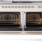 ILVE Nostalgie II 60" Dual Fuel Propane Gas Range in Antique White with Chrome Trim, UP60FSNMPAWCLP