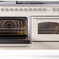 ILVE Nostalgie II 60" Dual Fuel Propane Gas Range in Antique White with Chrome Trim, UP60FSNMPAWCLP
