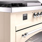 ILVE Nostalgie II 60" Dual Fuel Propane Gas Range in Antique White with Chrome Trim, UP60FSNMPAWCLP