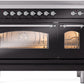ILVE Nostalgie II 48" Induction Range with Element Stove and Electric Oven in Black with Chrome Trim, UPI486NMPBKC