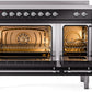 ILVE Nostalgie II 48" Induction Range with Element Stove and Electric Oven in Black with Chrome Trim, UPI486NMPBKC