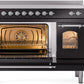 ILVE Nostalgie II 48" Induction Range with Element Stove and Electric Oven in Black with Chrome Trim, UPI486NMPBKC