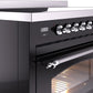 ILVE Nostalgie II 48" Induction Range with Element Stove and Electric Oven in Black with Chrome Trim, UPI486NMPBKC