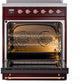 ILVE Nostalgie II 30" Induction Range with Element Stove and Electric Oven in Burgundy with Copper Trim, UPI304NMPBUP