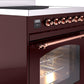 ILVE Nostalgie II 30" Induction Range with Element Stove and Electric Oven in Burgundy with Copper Trim, UPI304NMPBUP