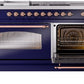 ILVE Nostalgie II 60" Dual Fuel Propane Gas Range in Blue with Copper Trim, UP60FSNMPMBPLP