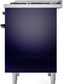 ILVE Nostalgie II 40" Dual Fuel Natural Gas Range in Blue with Bronze Trim, UPD40FNMPMBB