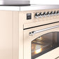 ILVE Nostalgie II 36" Induction Range with Element Stove and Electric Oven in Antique White with Chrome Trim, UPI366NMPAWC