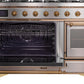 ILVE Majestic II 48" Dual Fuel Natural Gas Range in Stainless Steel with Brass Trim, UM12FDNS3SSG