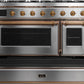 ILVE Majestic II 48" Dual Fuel Natural Gas Range in Stainless Steel with Brass Trim, UM12FDNS3SSG