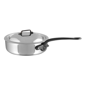 Mauviel 1830 M'COOK CI Saute Pan With Lid, Cast Stainless Steel Handle, 3.2-Qt