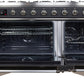 ILVE Majestic II 48" Dual Fuel Natural Gas Range in Matte Graphite with Chrome Trim, UM12FDNS3MGC