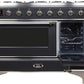 ILVE Majestic II 48" Dual Fuel Natural Gas Range in Matte Graphite with Chrome Trim, UM12FDNS3MGC
