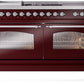 ILVE Nostalgie II 60" Dual Fuel Propane Gas Range in Burgundy with Chrome Trim, UP60FSNMPBUCLP