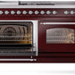 ILVE Nostalgie II 60" Dual Fuel Propane Gas Range in Burgundy with Chrome Trim, UP60FSNMPBUCLP