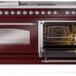 ILVE Nostalgie II 60" Dual Fuel Propane Gas Range in Burgundy with Chrome Trim, UP60FSNMPBUCLP