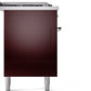 ILVE Nostalgie II 60" Dual Fuel Propane Gas Range in Burgundy with Chrome Trim, UP60FSNMPBUCLP
