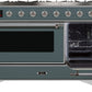 ILVE Majestic II 48" Dual Fuel Natural Gas Range in Blue Grey with Chrome Trim, UM12FDNS3BGC