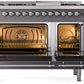ILVE Nostalgie II 48" Dual Fuel Propane Gas Range in Matte Graphite with Chrome Trim, UP48FNMPMGCLP