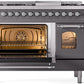ILVE Nostalgie II 48" Dual Fuel Propane Gas Range in Matte Graphite with Chrome Trim, UP48FNMPMGCLP