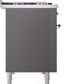 ILVE Nostalgie II 48" Dual Fuel Propane Gas Range in Matte Graphite with Chrome Trim, UP48FNMPMGCLP