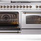ILVE Nostalgie II 60" Dual Fuel Propane Gas Range in Stainless Steel with Bronze Trim, UP60FSNMPSSBLP