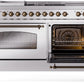 ILVE Nostalgie II 60" Dual Fuel Propane Gas Range in Stainless Steel with Bronze Trim, UP60FSNMPSSBLP