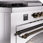 ILVE Nostalgie II 60" Dual Fuel Propane Gas Range in Stainless Steel with Bronze Trim, UP60FSNMPSSBLP
