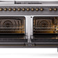 ILVE Nostalgie II 60" Dual Fuel Propane Gas Range in Matte Graphite with Bronze Trim, UP60FSNMPMGBLP