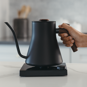 Fellow Stagg EKG Pro Studio Electric Kettle in Matte Black with Walnut Accents | Studio Edition