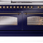 ILVE Nostalgie II 60" Dual Fuel Propane Gas Range in Blue with Bronze Trim, UP60FSNMPMBBLP