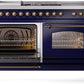 ILVE Nostalgie II 60" Dual Fuel Propane Gas Range in Blue with Bronze Trim, UP60FSNMPMBBLP