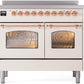 ILVE Nostalgie II 40" Induction Range with Element Stove and Electric Oven in Antique White with Copper Trim, UPDI406NMPAWP