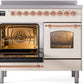 ILVE Nostalgie II 40" Induction Range with Element Stove and Electric Oven in Antique White with Copper Trim, UPDI406NMPAWP
