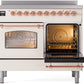 ILVE Nostalgie II 40" Induction Range with Element Stove and Electric Oven in Antique White with Copper Trim, UPDI406NMPAWP