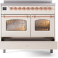 ILVE Nostalgie II 40" Induction Range with Element Stove and Electric Oven in Antique White with Copper Trim, UPDI406NMPAWP